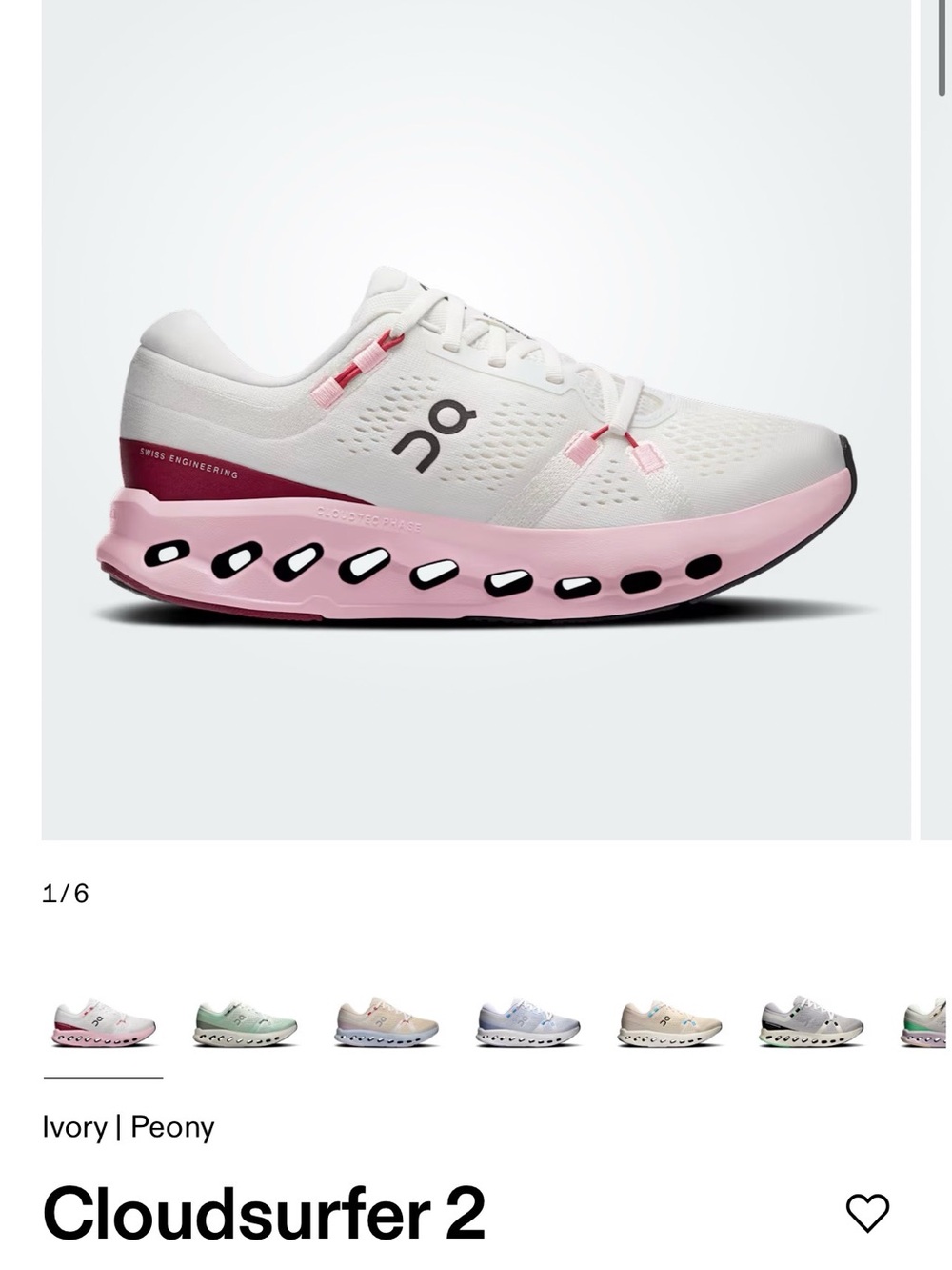 On Running Cloudsurer 2 Women's Sneakers - Ivory & Peony Pink
